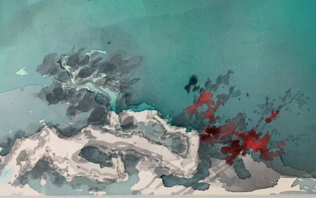 张大千泼彩《翠岭晴云》将拍卖，这幅画卢燕已珍藏多年